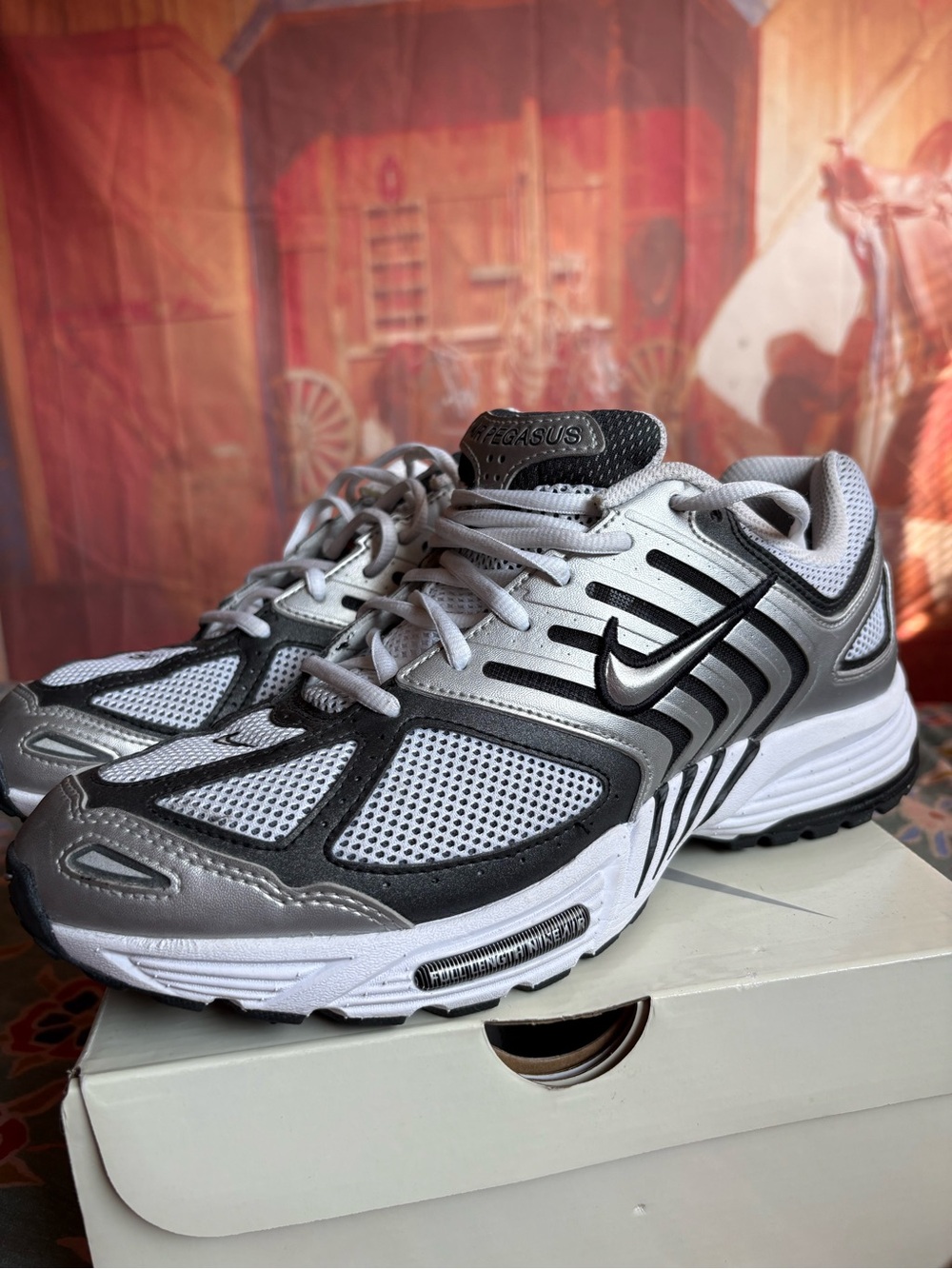 Nike Air Pegasus 2005 “Metallic Silver/White/Black” Running Sneakers